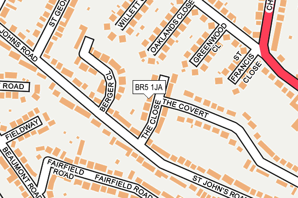 BR5 1JA map - OS OpenMap – Local (Ordnance Survey)