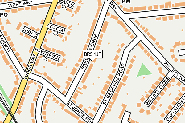 BR5 1JF map - OS OpenMap – Local (Ordnance Survey)