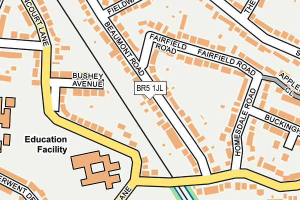 BR5 1JL map - OS OpenMap – Local (Ordnance Survey)