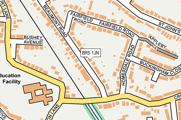 BR5 1JN map - OS OpenMap – Local (Ordnance Survey)