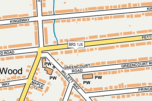 BR5 1JX map - OS OpenMap – Local (Ordnance Survey)