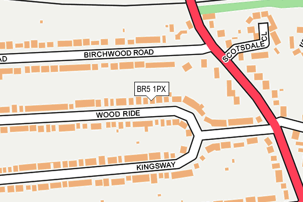 BR5 1PX map - OS OpenMap – Local (Ordnance Survey)