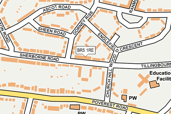 BR5 1RE map - OS OpenMap – Local (Ordnance Survey)
