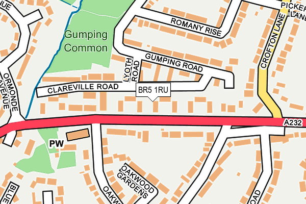 BR5 1RU map - OS OpenMap – Local (Ordnance Survey)