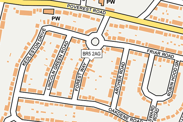 BR5 2AG map - OS OpenMap – Local (Ordnance Survey)
