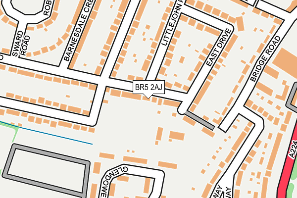 BR5 2AJ map - OS OpenMap – Local (Ordnance Survey)