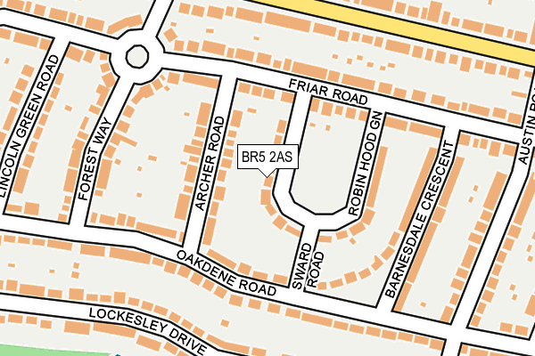 BR5 2AS map - OS OpenMap – Local (Ordnance Survey)