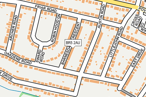 BR5 2AU map - OS OpenMap – Local (Ordnance Survey)