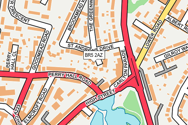 BR5 2AZ map - OS OpenMap – Local (Ordnance Survey)