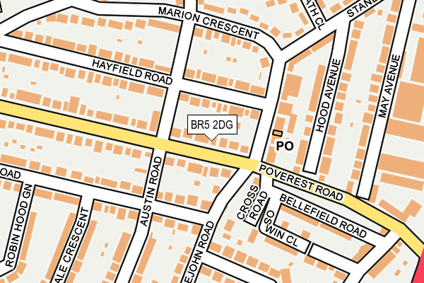 BR5 2DG map - OS OpenMap – Local (Ordnance Survey)
