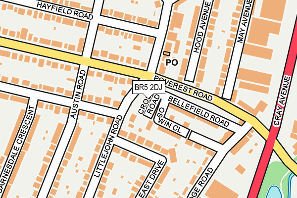 BR5 2DJ map - OS OpenMap – Local (Ordnance Survey)