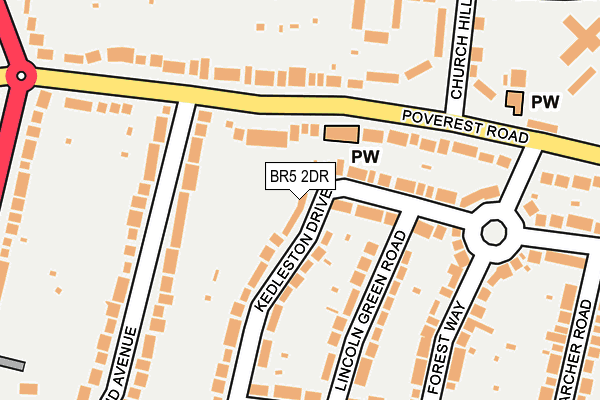 BR5 2DR map - OS OpenMap – Local (Ordnance Survey)
