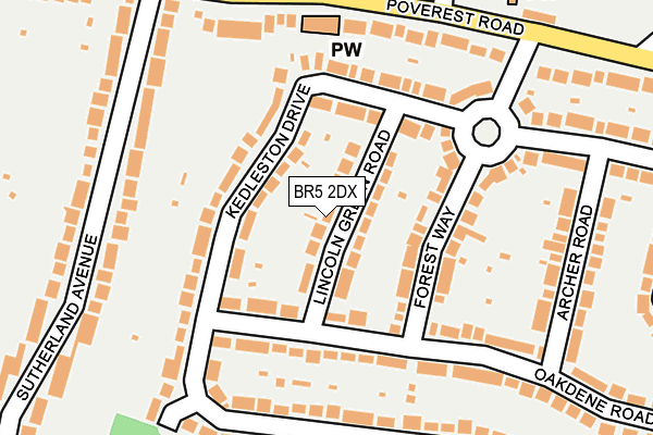 BR5 2DX map - OS OpenMap – Local (Ordnance Survey)