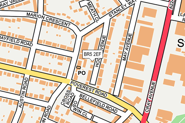 BR5 2EF map - OS OpenMap – Local (Ordnance Survey)
