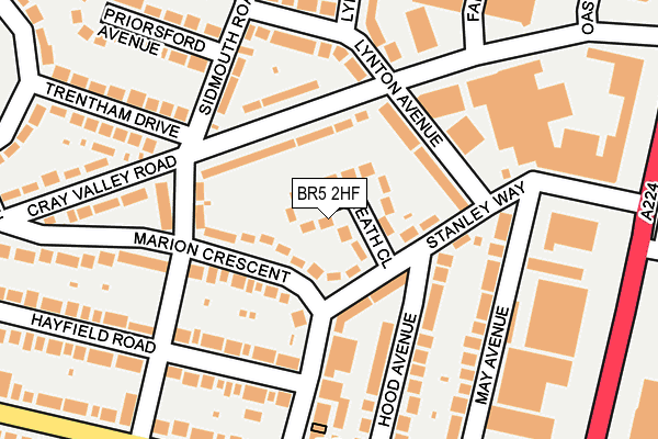 BR5 2HF map - OS OpenMap – Local (Ordnance Survey)