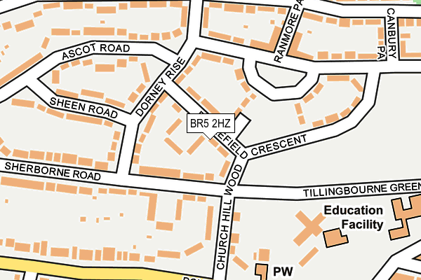 BR5 2HZ map - OS OpenMap – Local (Ordnance Survey)