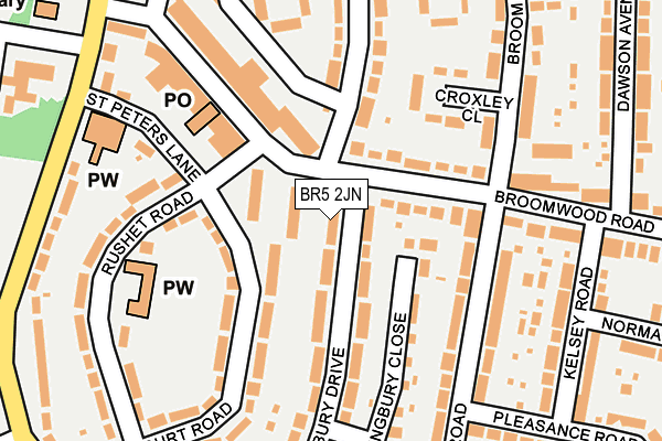 BR5 2JN map - OS OpenMap – Local (Ordnance Survey)