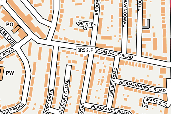 BR5 2JP map - OS OpenMap – Local (Ordnance Survey)
