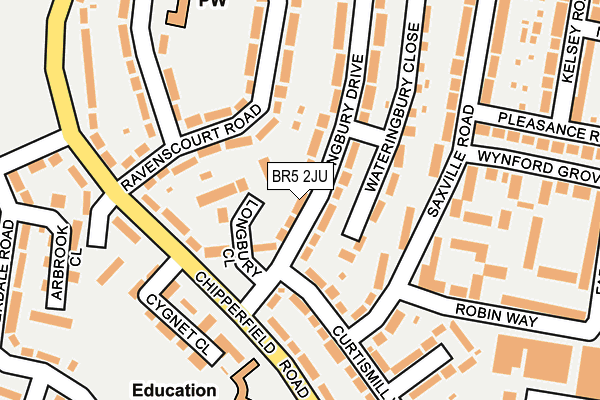 BR5 2JU map - OS OpenMap – Local (Ordnance Survey)