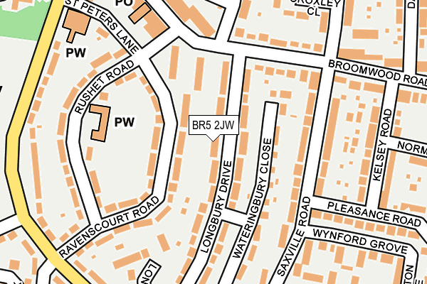BR5 2JW map - OS OpenMap – Local (Ordnance Survey)
