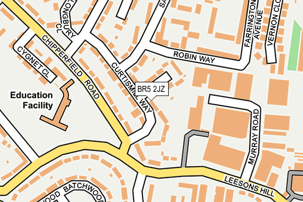 BR5 2JZ map - OS OpenMap – Local (Ordnance Survey)
