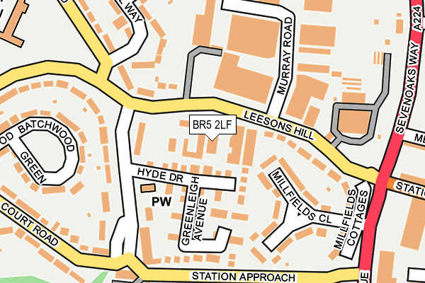 BR5 2LF map - OS OpenMap – Local (Ordnance Survey)