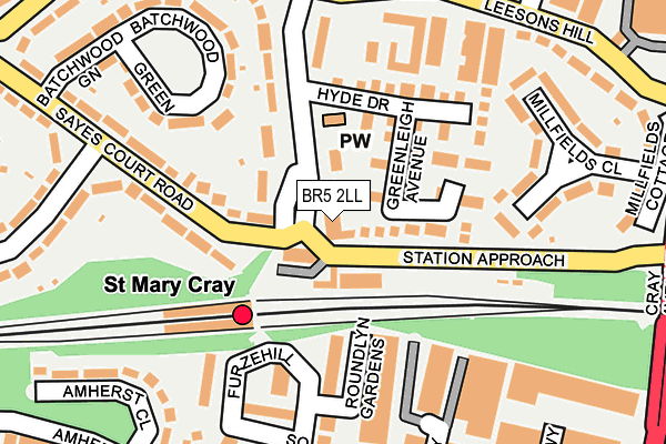 BR5 2LL map - OS OpenMap – Local (Ordnance Survey)