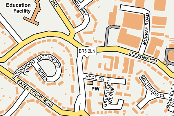 BR5 2LN map - OS OpenMap – Local (Ordnance Survey)