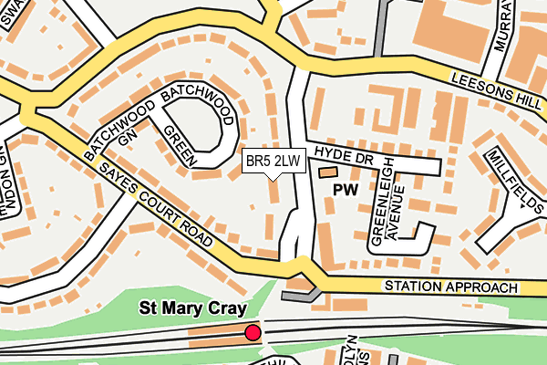 BR5 2LW map - OS OpenMap – Local (Ordnance Survey)