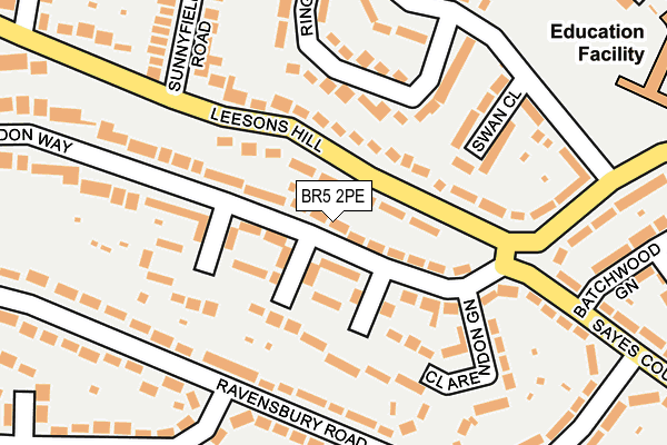 BR5 2PE map - OS OpenMap – Local (Ordnance Survey)
