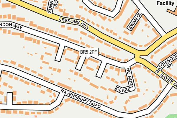 BR5 2PF map - OS OpenMap – Local (Ordnance Survey)