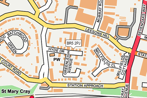 BR5 2PJ map - OS OpenMap – Local (Ordnance Survey)