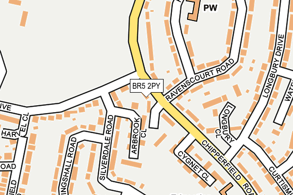 BR5 2PY map - OS OpenMap – Local (Ordnance Survey)