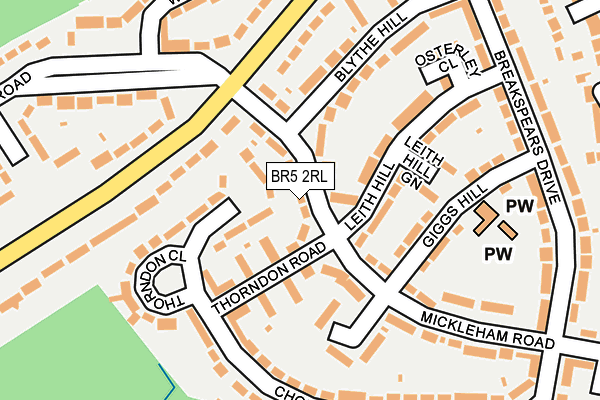 BR5 2RL map - OS OpenMap – Local (Ordnance Survey)