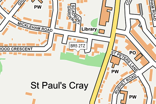 BR5 2TZ map - OS OpenMap – Local (Ordnance Survey)