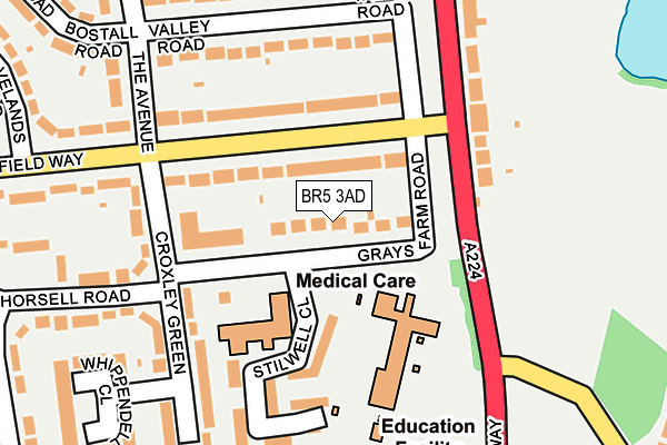 BR5 3AD map - OS OpenMap – Local (Ordnance Survey)