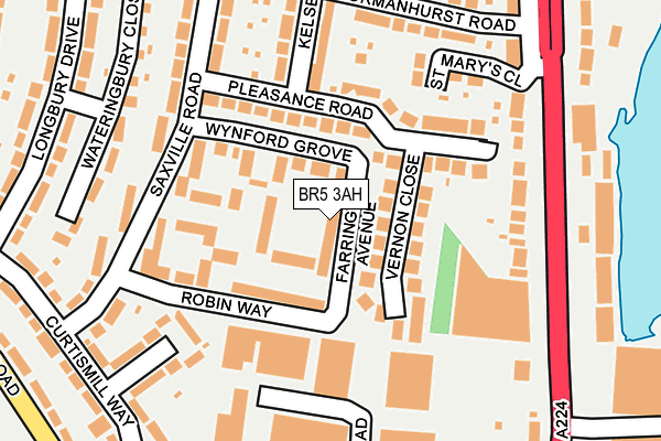 BR5 3AH map - OS OpenMap – Local (Ordnance Survey)
