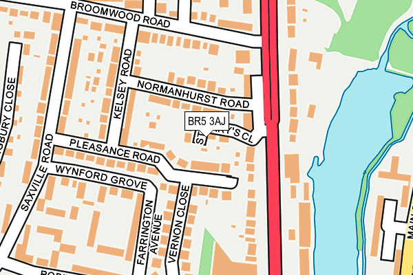 BR5 3AJ map - OS OpenMap – Local (Ordnance Survey)