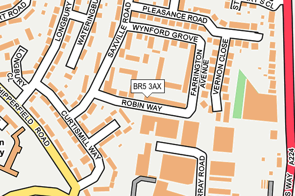 BR5 3AX map - OS OpenMap – Local (Ordnance Survey)