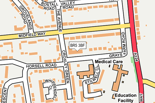 BR5 3BF map - OS OpenMap – Local (Ordnance Survey)