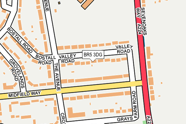 BR5 3DG map - OS OpenMap – Local (Ordnance Survey)