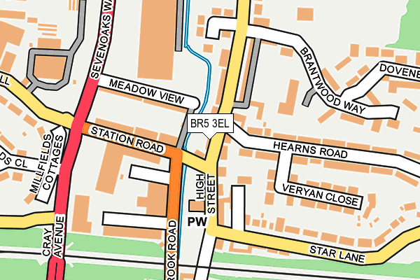 BR5 3EL map - OS OpenMap – Local (Ordnance Survey)