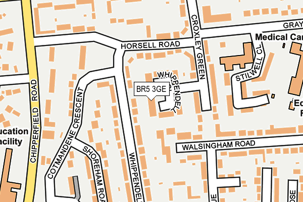 BR5 3GE map - OS OpenMap – Local (Ordnance Survey)