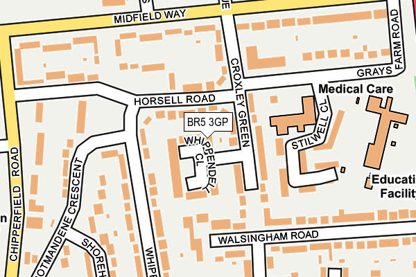 BR5 3GP map - OS OpenMap – Local (Ordnance Survey)