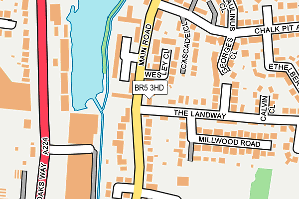 BR5 3HD map - OS OpenMap – Local (Ordnance Survey)