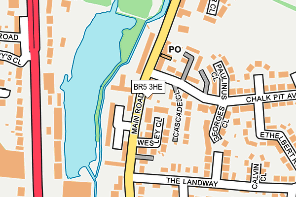 BR5 3HE map - OS OpenMap – Local (Ordnance Survey)