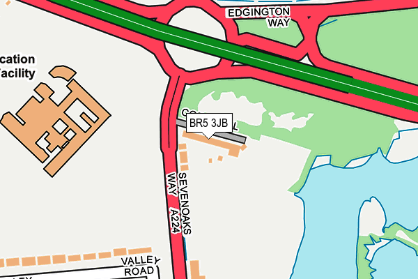 BR5 3JB map - OS OpenMap – Local (Ordnance Survey)