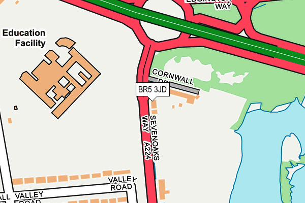 BR5 3JD map - OS OpenMap – Local (Ordnance Survey)
