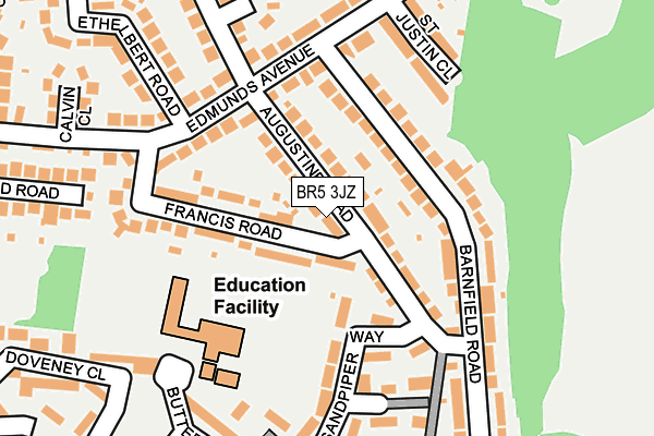 BR5 3JZ map - OS OpenMap – Local (Ordnance Survey)