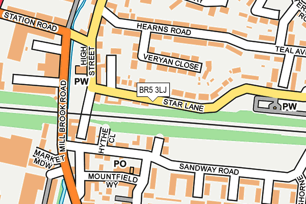 BR5 3LJ map - OS OpenMap – Local (Ordnance Survey)
